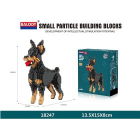 Cartoon Dog Building Blocks Mini Dachshund Poodle Doberman Model Children's Toy Gift Dog Pet Building Blocks - 18247 - With box