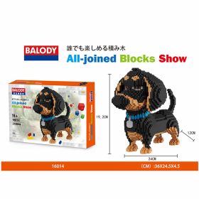 Cartoon Dog Building Blocks Mini Dachshund Poodle Doberman Model Children's Toy Gift Dog Pet Building Blocks - 16014 - With box