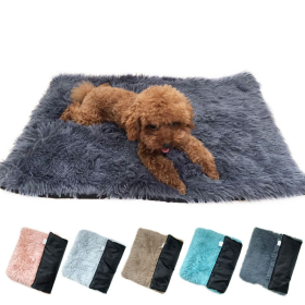 Soft Plush Padded Pet Sleeping Mat Soft Pet Mattress Puppy Dog Cat Sofa Cushion Warm and Breathable Large Dog Pet Bed Dog Mat - light grey - L(50X70CM