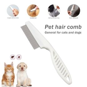 18CM Cat And Dog Supplies Flea Comb Stainless Steel Insect Repellent Brush Pet Care Combs Hair Grooming Portable Tool Fur Removal - White