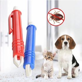 1pc Tweezers Mite Anti Dog Ticks And Fleas Flea Tick Tweezers Clip Remover Rabbit Flea Removing Ticks Tool Hair Groom Care Tools - red