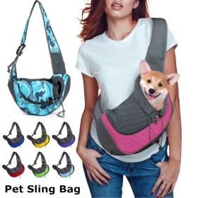 Pet Puppy Carrier S/L Outdoor Travel Dog Shoulder Bag Mesh Oxford Single Comfort Sling Handbag Tote Pouch - Rose Red - S