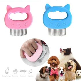 1 PC Pet Cat Dog Massage Comb Shell Comb Grooming Hair Removal Shedding Cleaning Brush Multifunction Pet Grooming Dog Supplies - Pink