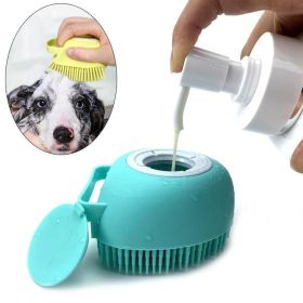 Bathroom Puppy Big Dog Cat Bath Massage Gloves Brush Soft Safety Silicone Pet Accessories for Dogs Cats Tools Mascotas Products - blue - Heart