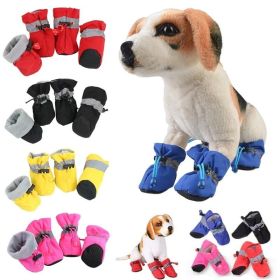 Anti-slip Pet Dog shoes Waterproof boots shoes puppy cat socks boots dog shoes - Red - 4