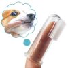 Super Soft Pet Finger Toothbrush Teddy Dog Brush Bad Breath Tartar Teeth Care Tool Dog Cat Cleaning Silicagel Pet Supplies - as the picture - 1pcs