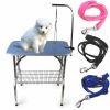 1pcs Adjustable Dogs Leash Pets Noose Loop Lock Clip Rope Cats Grooming Table Accessories Arm Bath Nylon Restraint Ropes Harness - blue