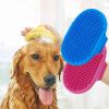 1 Pcs Pets Silicone Washing Glove Dog Cat Bath Brush Comb Rubber Glove Hair Grooming Massaging Kitchen Cleaning Gloves - Blue