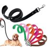 PU Leather Cat Dog Leash Soft Walking Dog Collar Leash Running Training Dog Harness Lead Leash Puppy Pet Small Dog Leash Belt - Rose - 1.5x120cm