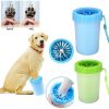 Pet Dog cat Paw Cleaner Cup Outdoor portable Soft Silicone Combs Quickly Wash Foot Cleaning Bucket Pet Foot Wash Tools - Blue - L