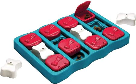 Pet Puzzle Treat Toy Interactive Food Dispenser Toy Slow Feeder Iq Game Dog Smart Training Toy - Red