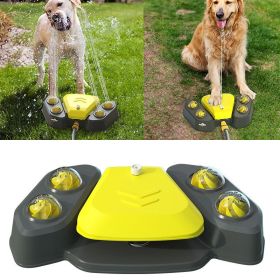 Dog Sprinkler Outdoor Canine Water Fountain Easy Paw Activated 2 Aqua Outlet Modes Hose Dispenser for Big and Small Dogs - Yellow