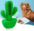 Cactus Shape Dog Toothbrush Stick Puppy Dental Care Brushing Stick Effective Doggy Teeth Cleaning Massager Natural Rubber Bite Resistant Chew Toys - G