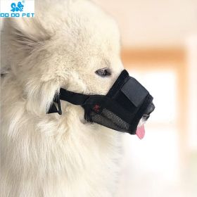 Breathable dog mouth cover; universal for big and small dogs; adjustable velcro - Orange [basic] - S code