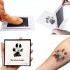 Pet Handprint And Footprint Kit For Dog & Cat; Dog Paw Print Pad Kit; Clean Touch Ink Pad For Pets; 3.7*2.2in - Red - pack of 2