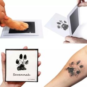 Pet Handprint And Footprint Kit For Dog & Cat; Dog Paw Print Pad Kit; Clean Touch Ink Pad For Pets; 3.7*2.2in - Red - pack of 2