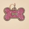 Metal Pet ID Tags With Pink Bone Shape For Dogs & Cats - Shiny green - 1 peice