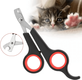 2 pcs pet Nail Clipper for All Small Animals; Dogs; Cats etc. dog Nail Clipper - White+Black - 2pcs