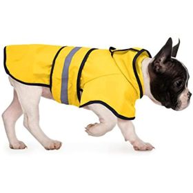 Reflective Dog Raincoat Hooded Slicker Poncho for Small to X-Large Dogs and Puppies; Waterproof Dog Clothing - Safety Orange - Medium