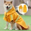 large and small dog raincoat cloak type reflective strip pet raincoat windproof rainproof dog hooded raincoat - Pink - XL (5-9 kg)