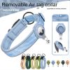 Cross-border new dog collar airtag locator anti-lost pet collar; Pet Collar with AirTag Case Holder - Camouflage blue collar set - Size L: 3.0 * 43-50