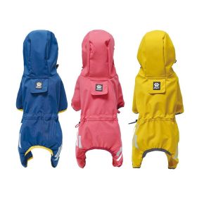 Small dog raincoat; body full surrounding; waterproof poncho pet clothes; with tow holes in the back - turmeric - XL (recommended weight 9-12 jin)