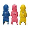 Small dog raincoat; body full surrounding; waterproof poncho pet clothes; with tow holes in the back - Rose red - L (recommended weight 6-9 jin)