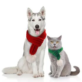 Pet knit Christmas scarf Creative teddy scarf cat dog pet supplies pet clothing dog scarf; cat scarf - gray - L