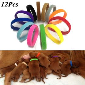 12 Pcs/Set Puppy Newborn Pets Identify Collars Adjustable Nylon Small Pet Dog Collars Kitten Necklace Whelping Puppy Collars - 12pcs - M