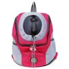 Portable Travel Backpack Outdoor Pet Dog Carrier Bag Mesh - Red - Pet Supplies