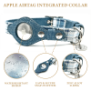 Apple Airtag Integrated Collar - Medium - Blue Plaid