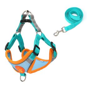 Small Dog Harness Puppy Harness and Leash Set with Reflective Strip for Small Dog Breeds - Blue - XL