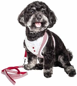 Pet Life Luxe 'Spawling' 2-In-1 Mesh Reversed Adjustable Dog Harness-Leash W/ Fashion Bowtie - Red - X-Small