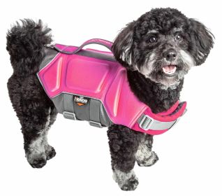 Dog Helios 'Tidal Guard' Multi-Point Strategically-Stitched Reflective Pet Dog Life Jacket Vest - Pink - Medium