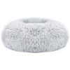 Pet Dog Bed Soft Warm Fleece Puppy Cat Bed Dog Cozy Nest Sofa Bed Cushion L Size - Gray - L