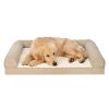 Pet Products Plush & Performance Linen Orthopedic Sofa Pet Bed for Dogs & Cats - Flax, Large - Flax