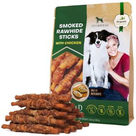 Dog Smoked Rawhide Sticks Wrapped Chicken Pet Natural Chew Treats Grain Free Organic Meat Healthy Human Grade Dried Snacks in Bulk - Beloved Pets