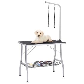 Adjustable Dog Grooming Table with 2 Loops and Basket - 171068