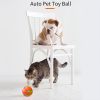 Interactive Dog Chew Toy Ball; Dog Balls Toy; USB Rechargeable Electric Pet Toy With LED Light - Orange