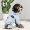 Pet dog clothing waterproof breathable reflective clothing small dog raincoat; Light reflecting strip - Blue - M