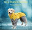 A Raincoat for all small and large dogs; Pet raincoat Medium large dog Golden hair Samo Alaska waterproof four foot raincoat Dog hooded raincoat - Blu