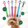 Three Sided Pet Toothbrush Three-Head Multi-angle Toothbrush Cleaning Dog Cat Brush Bad Breath Teeth Care Tool - B05