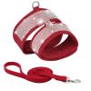 Pet Harness For Dog & Cat; Rhinestone Soft Cat Harness; Soft Dog Vest Harness For Outdoor Walking - Red - L