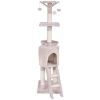 56 Inch Condo Scratching Posts Ladder Cat Play Tree - Beige