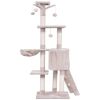 56 Inch Condo Scratching Posts Ladder Cat Play Tree - Beige