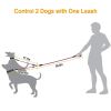 Double Dogs Leash No-Tangle Dogs Lead Reflective Dogs Walking Leash w/ Swivel Coupler Padded Handle - RoseRed