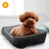 Pet Dog Bed Soft Warm Fleece Puppy Cat Bed Dog Cozy Nest Sofa Bed Cushion Mat S Size - S - black