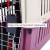 Portable Pet Box Cat & Dog Carrier Cage with Chrome Door  - Red - Medium