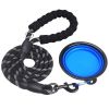 Strong Dog Leash with Zipper Pouch;  Comfortable Padded Handle and Highly Reflective Threads Dog Leashes for Small Medium and Large Dogs - Blue