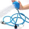 Portable Dog Shower Easy Install Pet Supplies Water Spray Cat Dog Bath Brus Use Plastic Family Pet Cleaning Grooming Accessories - Blue